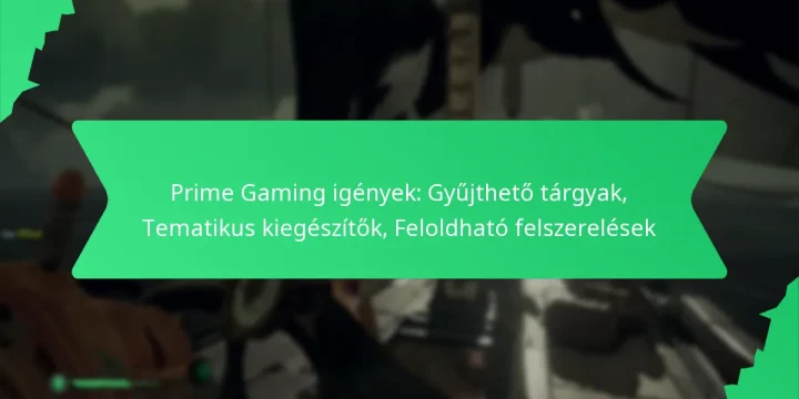 Prime Gaming igények: Gyűjthető tárgyak, Tematikus kiegészítők, Feloldható felszerelések